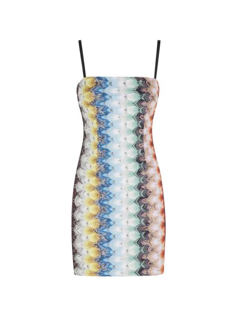 Missoni square-neck zigzag-pattern mini dress - Blue - zdjęcie produktu nr 1