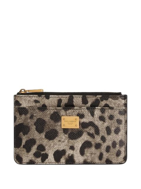 Dolce & Gabbana leopard-print plaque wallet - Brown - zdjęcie produktu nr 1
