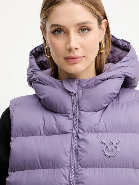 Pinko bezrękawnik kolor fioletowy zimowy 105477 A2P6