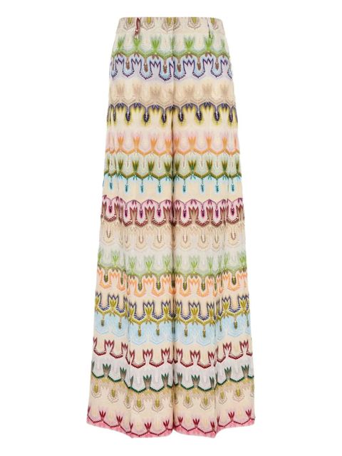 Missoni embroidered palazzo trousers - Pink - zdjęcie produktu nr 1