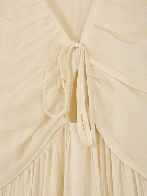 ISABEL MARANT Agathe short-sleeve ruffled maxi dress - Neutrals - zdjęcie produktu nr 2