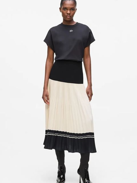 Karl Lagerfeld spódnica kolor czarny maxi rozkloszowana A4W12014 - zdjęcie produktu nr 1