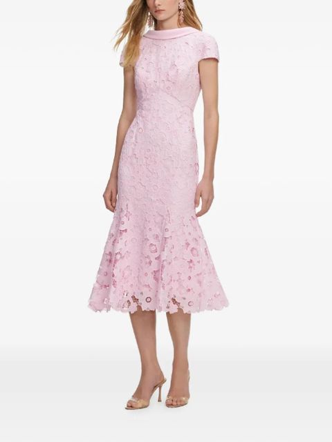 Self-Portrait floral lace midi dress - Pink - zdjęcie produktu nr 2