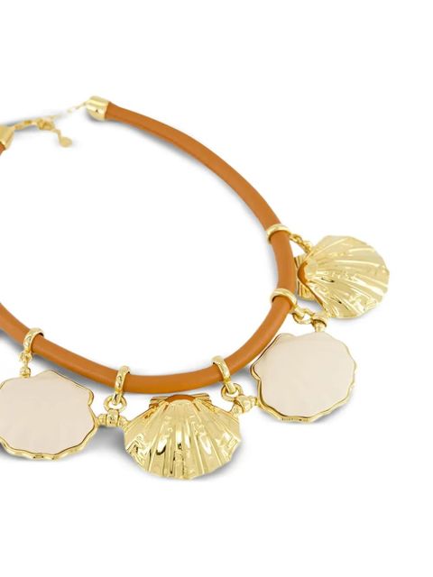 FENDI Forever Fendi leather-cord necklace - Brown