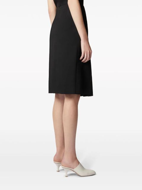 Tod's pleated belted wool skirt - Black