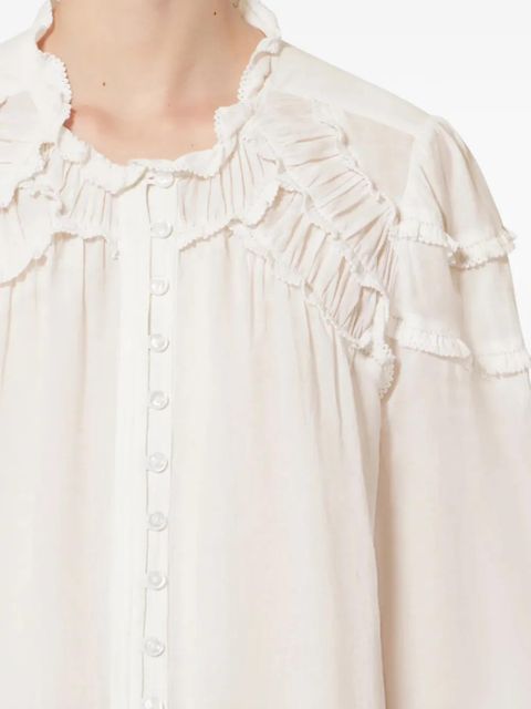 ISABEL MARANT ruffled long-sleeve shirt - White