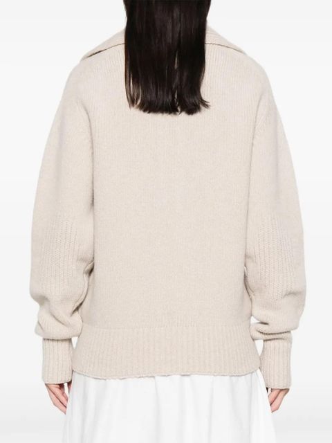Jacquemus zip-collar cardigan - Neutrals