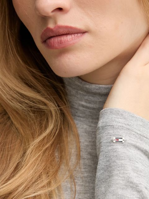 Tommy Hilfiger longsleeve kolor szary z półgolfem WW0WW48268