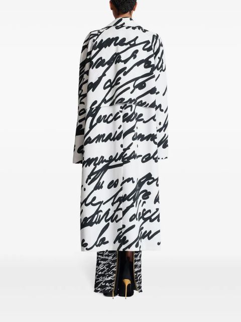 Balmain Love Letter reversible coat - Black