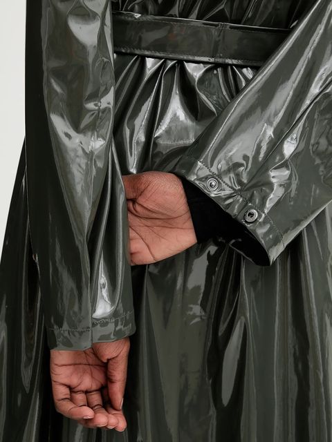 Rains kurtka 12040 A-Line Longer W Jacket kolor zielony przejściowa 12040