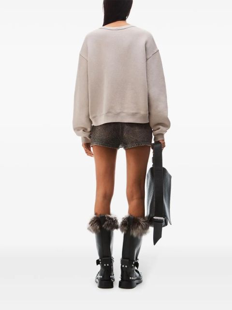 Alexander Wang logo-print cotton sweatshirt - Neutrals