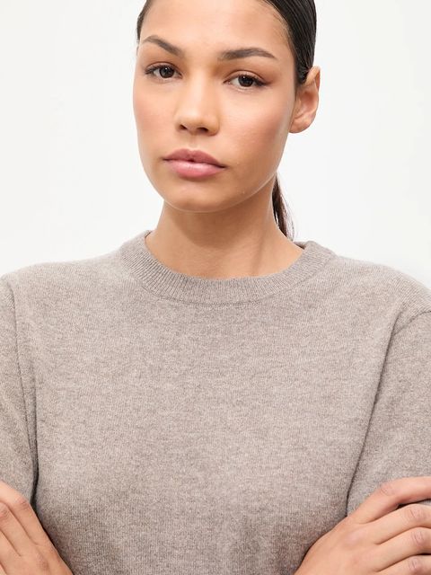 Answear.LAB sweter z wełny merino z apaszką damski kolor brązowy lekki - zdjęcie produktu nr 2