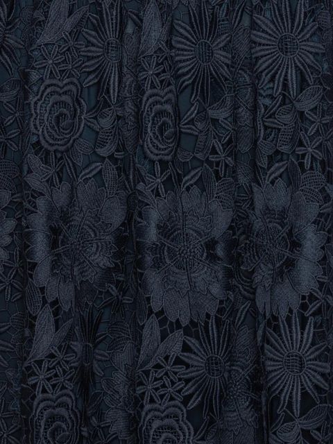 ROTATE BIRGER CHRISTENSEN 3D lace flared midi dress - Blue