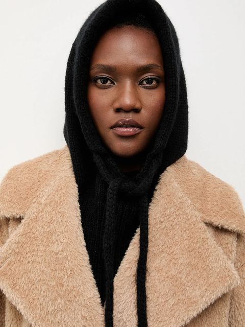 Answear.LAB kaptur z wełną merino kolor czarny - zdjęcie produktu nr 1