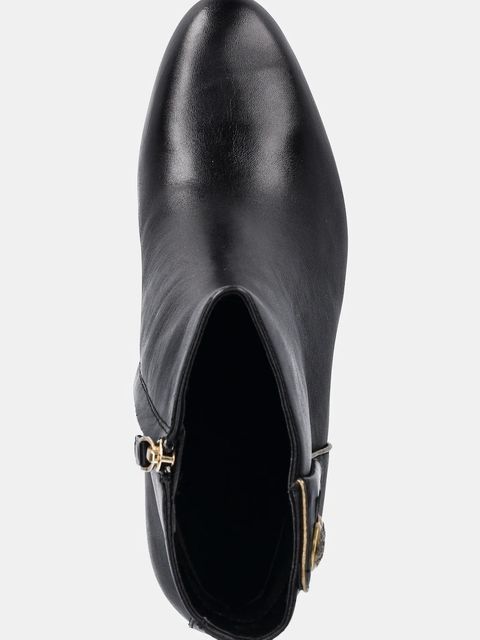 Lauren Ralph Lauren botki skórzane Kenndi Bt Hl damskie kolor czarny na słupku 802980065001