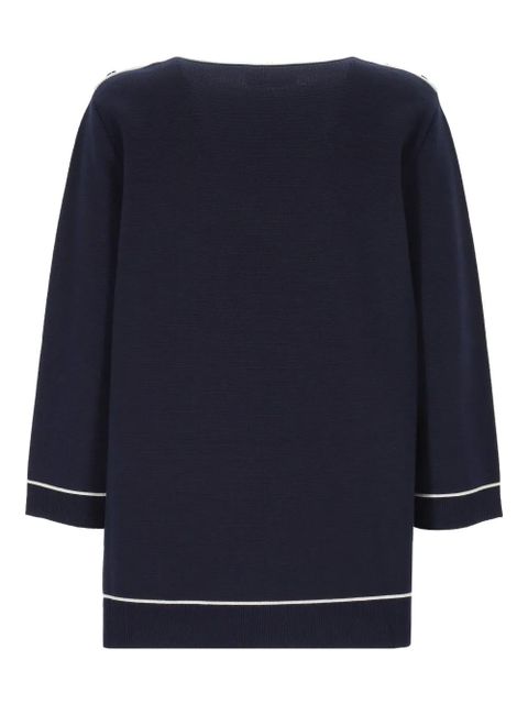 Gucci contrast-trim top - Blue - zdjęcie produktu nr 2