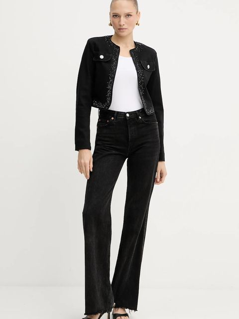 Liu Jo marynarka jeansowa kolor czarny jednorzędowa UF5124.DS025 - zdjęcie produktu nr 2