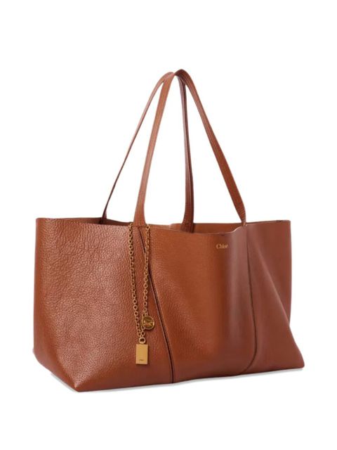 Chloé chain-detail leather shoulder bag - Brown