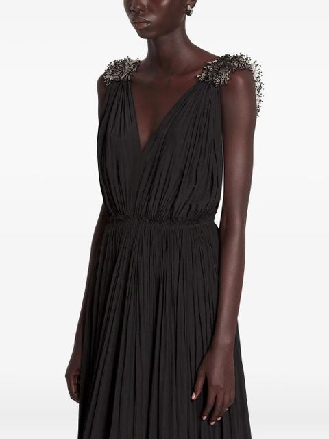 Lanvin embellished pleated gown - Black