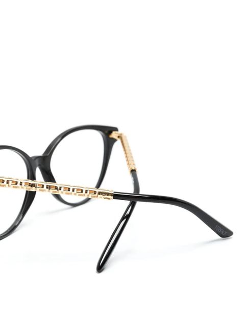 Versace Eyewear Greca-arm butterfly-frame glasses - Black