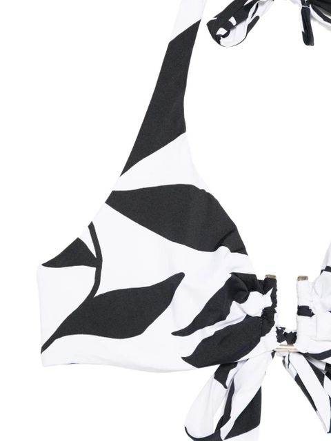 Max Mara Avena floral knot bikini top - White