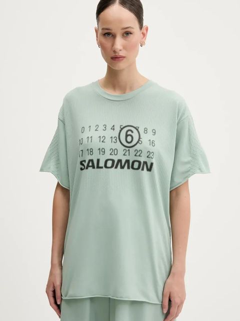MM6 Maison Margiela x Salomon t-shirt damski kolor turkusowy S52GC0345 - zdjęcie produktu nr 1