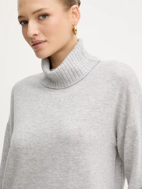 Liu Jo sweter wełniany damski kolor szary lekki z golfem TF5179.MS026