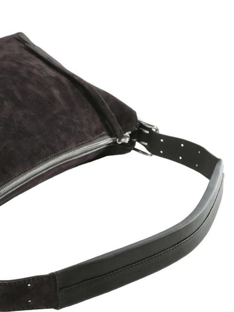 LEMAIRE Belted suede leather shoulder bag - Brown