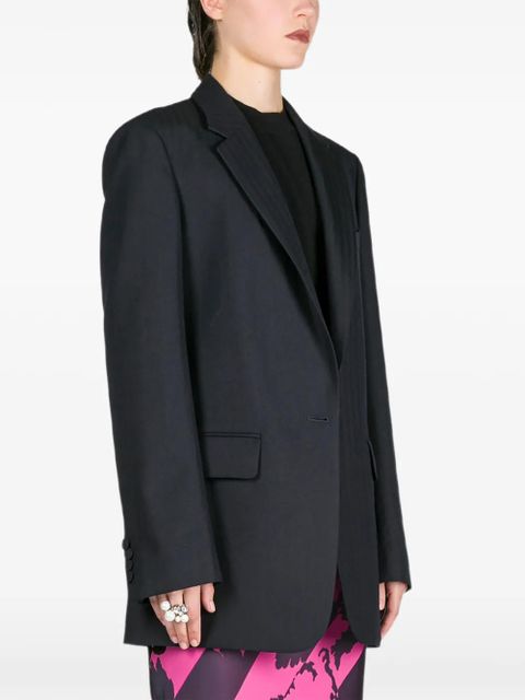 DRIES VAN NOTEN loose-fit herringbone wool blazer - Blue