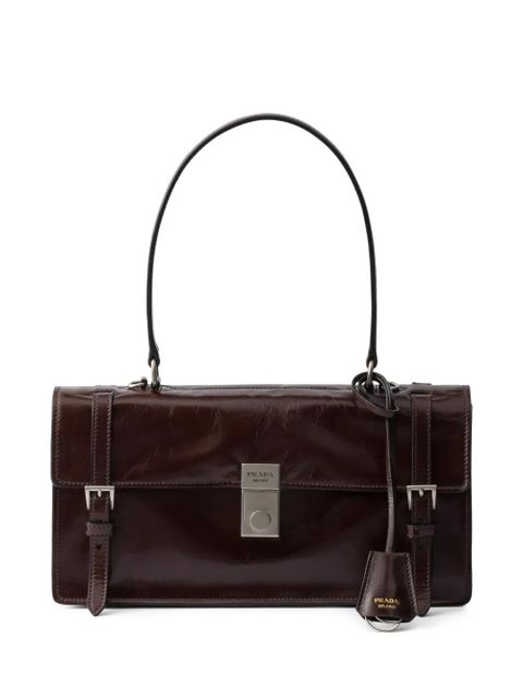 Prada medium leather tote bag - Brown - zdjęcie produktu nr 1