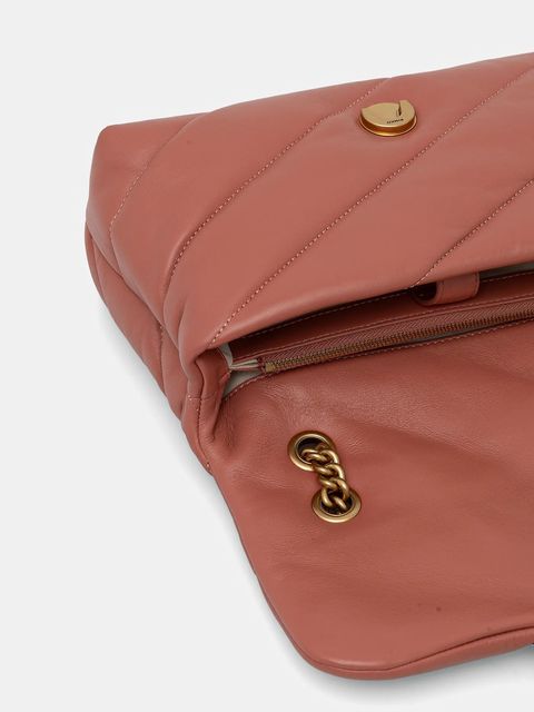 Pinko torebka skórzana kolor różowy 100038 A0F2