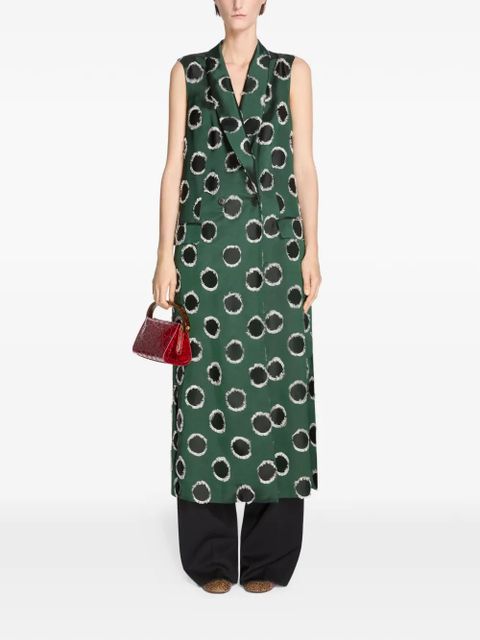 DRIES VAN NOTEN Fil coupé sleeveless coat - Green - zdjęcie produktu nr 2