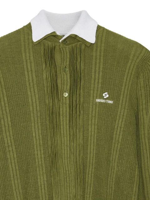 SHUSHU/TONG logo-embroidered polo top - Green - zdjęcie produktu nr 2