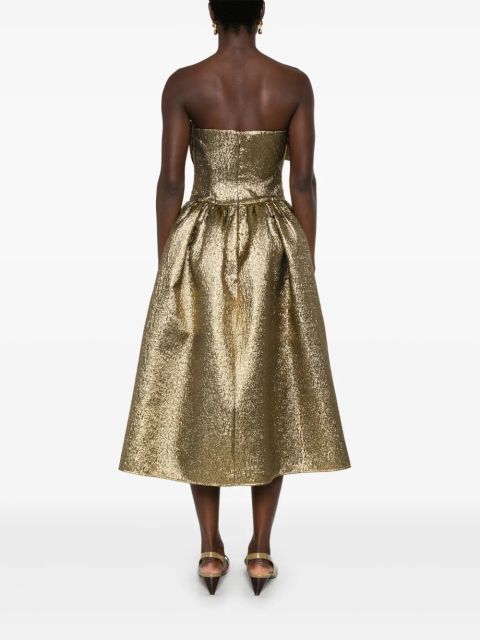 Self-Portrait metallic midi dress - Gold