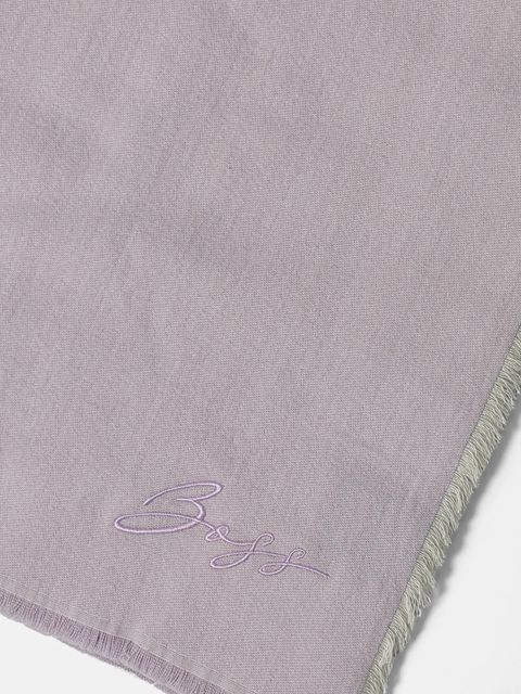 BOSS szalik z dodatkiem wełny damski kolor fioletowy gładki 50558638 - zdjęcie produktu nr 2