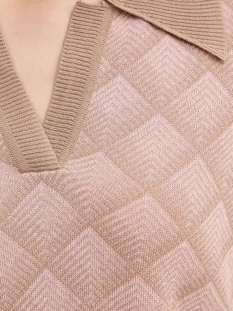 Silvian Heach polo z domieszką lnu CHATZID damski kolor różowy GPA25202PO