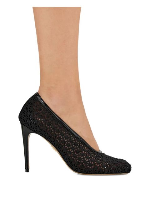Ferragamo 90mm macramé pumps - Black