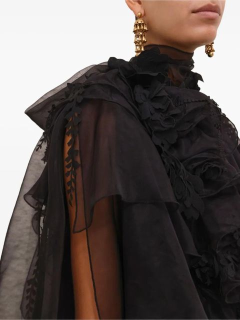 ZIMMERMANN ruffle-applique mini dress - Black