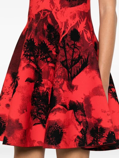 Alexander McQueen crew-neck flared-hem mini dress