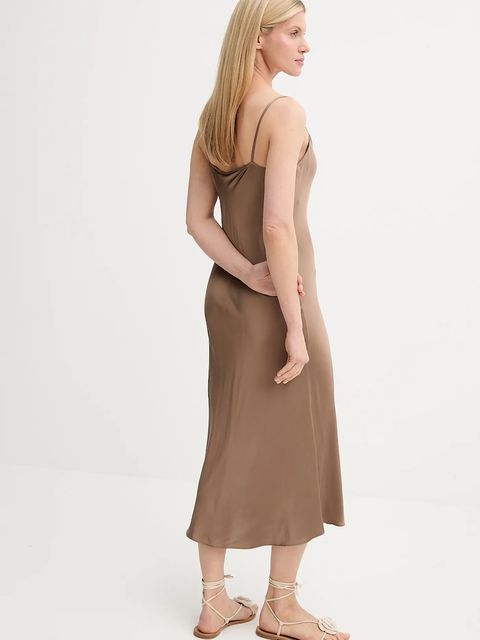 MUNTHE sukienka BABYLOMA kolor brązowy midi prosta 247131724711 - zdjęcie produktu nr 2