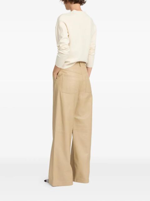 Yves Salomon straight lamb-leather trousers - Neutrals - zdjęcie produktu nr 2