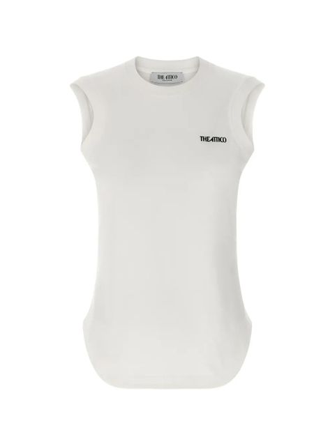 The Attico logo-embroidery crew neck top - White - zdjęcie produktu nr 1