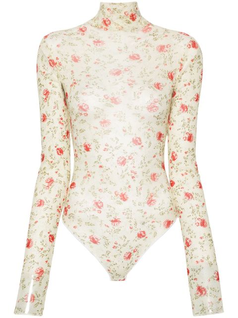 Prada floral mesh bodysuit - F0011 RED - zdjęcie produktu nr 1