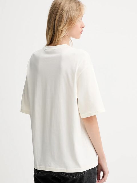 La Mania t-shirt bawełniany damski kolor beżowy ADELL