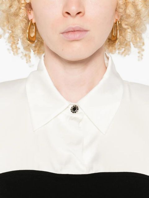 SANDRO ruffle-overlay mini day dress - Black