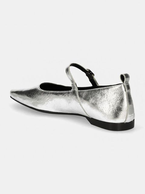 Vagabond Shoemakers baleriny skórzane DELIA kolor srebrny 5307-483-79