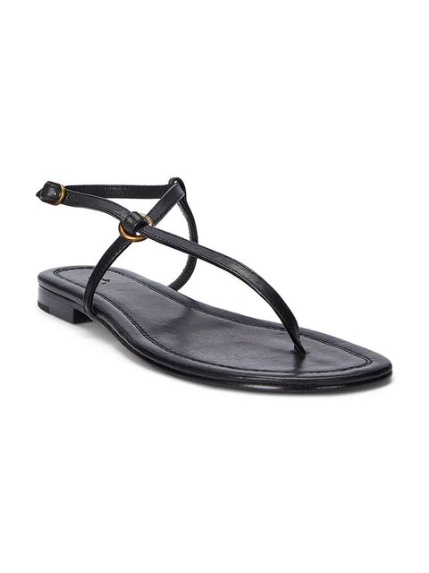 Polo Ralph Lauren sandały skórzane Plo Rng Br Sandal damskie kolor czarny 818932586002