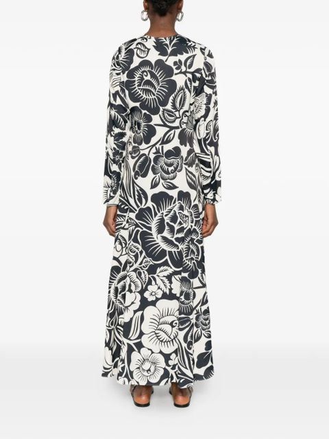 FARM Rio floral-print zip dress - White