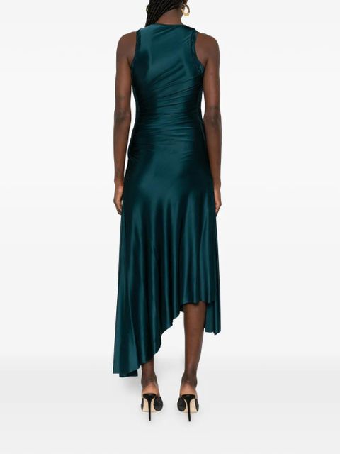 Victoria Beckham asymmetric-hem midi dress - Green