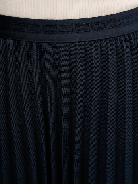 Tommy Hilfiger spódnica kolor granatowy midi rozkloszowana WW0WW48538